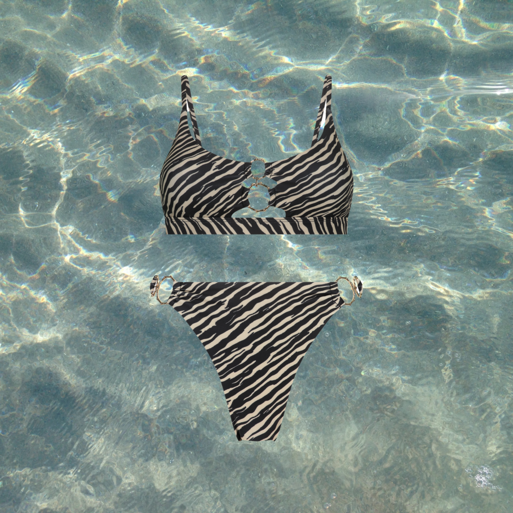 Strand Essentials: Bikini im Streifenlook, schwarz-weiß, Sommer 2023, Tirolerin