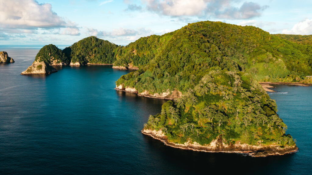 Cocos Island Ansicht von oben.