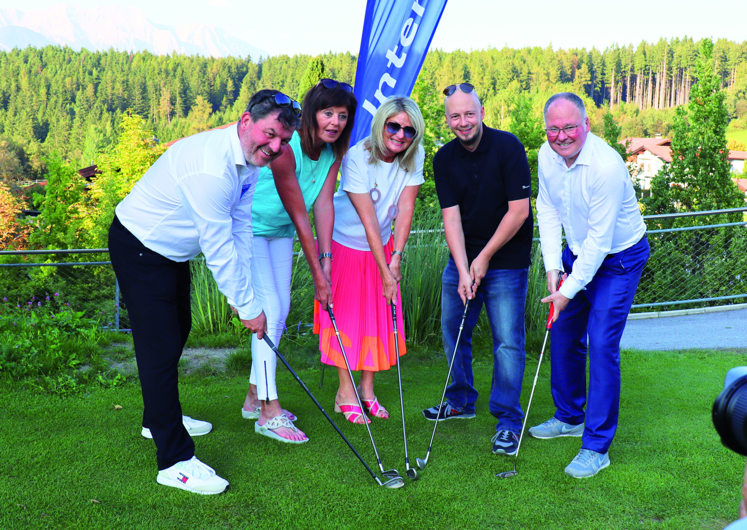 Interalpin Golftrophy: Stefan Kleinlercher, Angelika Zauser, Gabi Jochum,Hendrik Schütte und Christian Mayerhofer
