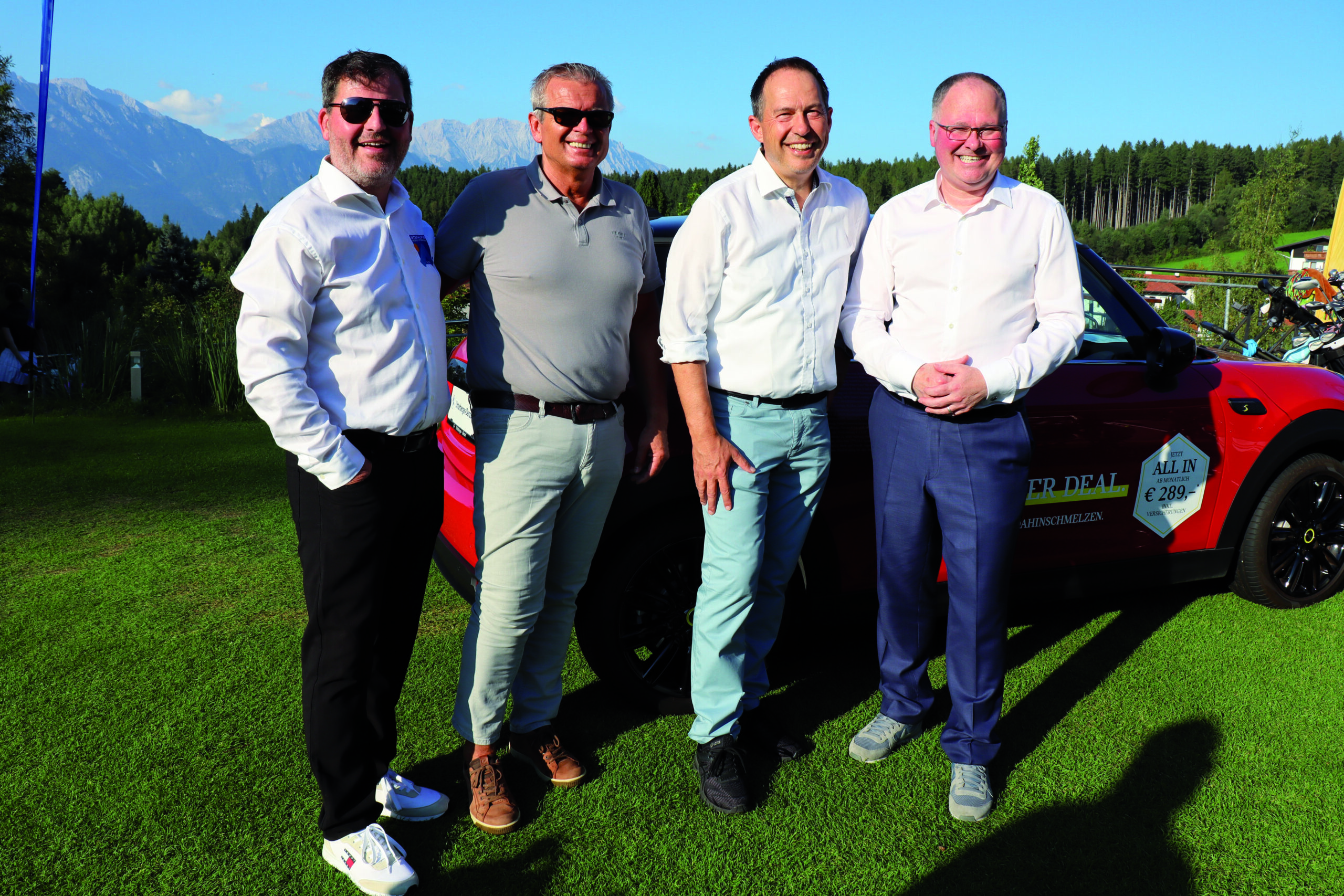 Interalpin Golftrophy: Stefan Kleinlercher, Thomas Lehmann (Menüsystem), Gerald Grießer und Christian Mayerhofer
