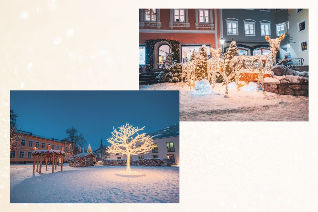 Bildcollage von Adventstimmung in Kitzbühel
