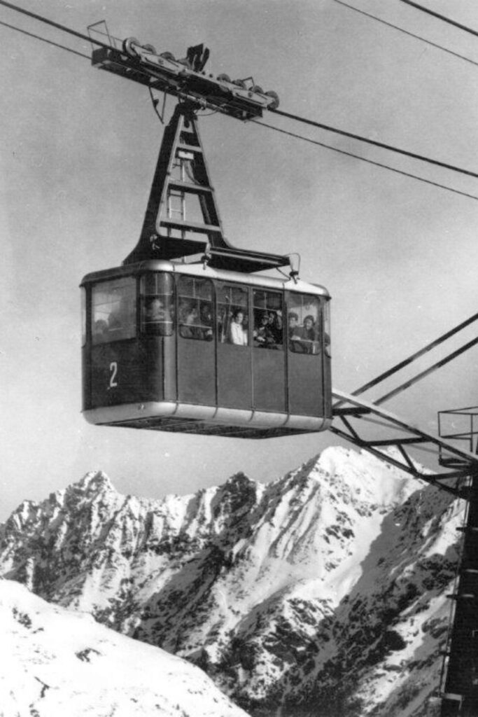 Alte Bergbahn im Jahr 1948