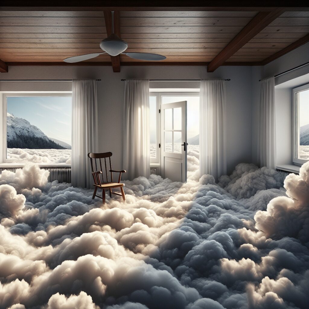 Thema Einschlafen: Ein Zimmer voll mit Wolken