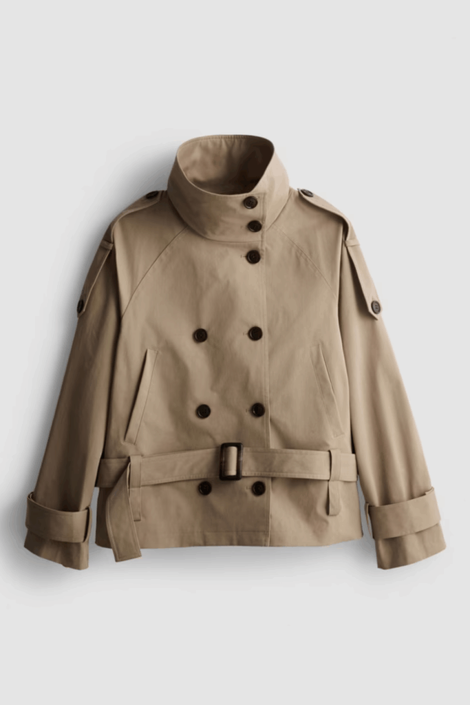 Trenchcoat mit Trichterkragen und Gürtel, um € 32,-